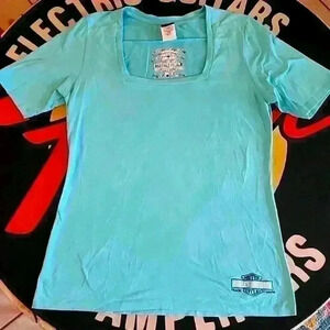 Harley-Davidson Xl Turquoise Drop Neck T Rossmeyer Daytona Beach FL ⛱️ 😎